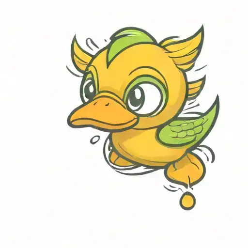 rubber duck angry tattoo design idea