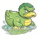 The Hulk's head on rubber duck cute  tattoo design idea