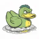 The Hulk's head on rubber duck cute  tattoo design idea