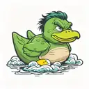 The Hulk's head on rubber duck cute  tattoo design idea