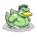 The Hulk's head on rubber duck cute  tattoo design idea
