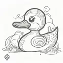 cool  rubber duck  tattoo design idea