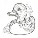 cool  rubber duck  tattoo design idea