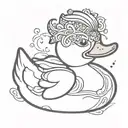 cool  rubber duck  tattoo design idea
