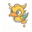 rubber duck angry tattoo design idea
