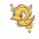 rubber duck angry tattoo design idea