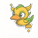 rubber duck angry tattoo design idea