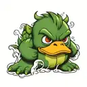The Hulk rubber duck cute cartoon  tattoo design idea