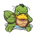 The Hulk rubber duck cute cartoon  tattoo design idea