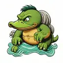 The Hulk rubber duck cute cartoon  tattoo design idea