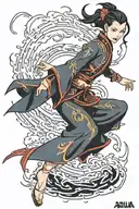 azula bending fire and lightning tattoo design idea