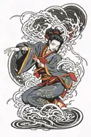 azula bending fire and lightning tattoo design idea
