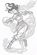 azula bending fire and lightning tattoo design idea