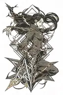 azula bending fire and lightning tattoo design idea