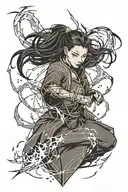 azula bending fire and lightning tattoo design idea