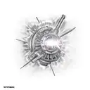 A tattoo of a car engine with electric sparks flying out tattoo design idea