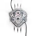 A tattoo of a car engine with electric sparks flying out tattoo design idea