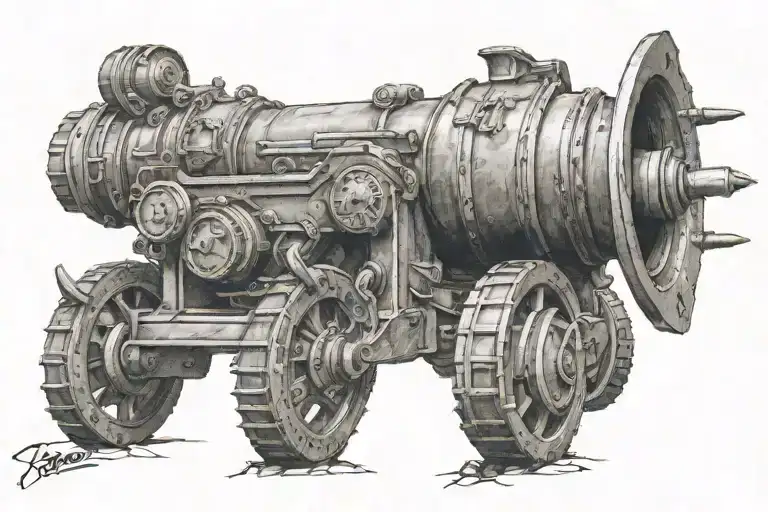 orc cannon tattoo design idea