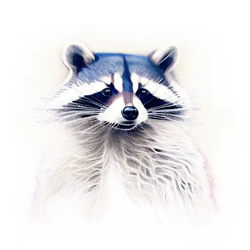 racoon with cap tattoo design idea