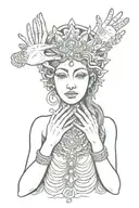 many hands goddess tattoo design idea
