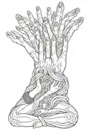many hands goddess tattoo design idea
