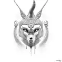 anubis and ra tattoo design idea