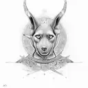 anubis and ra tattoo design idea