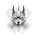 anubis and ra tattoo design idea