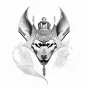 anubis and ra tattoo design idea