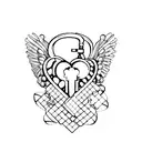 Two interconnected hearts with a key and lock symbolizing eternal love tattoo design idea