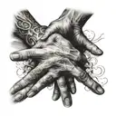 A pair of hands reaching out towards each other but never touching, representing unfulfilled longing and regret tattoo design idea