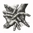 A pair of hands reaching out towards each other but never touching, representing unfulfilled longing and regret tattoo design idea