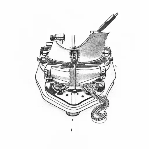 "first" written in a typewriter font tattoo design idea