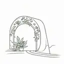 tunnel and plants tattoo design idea