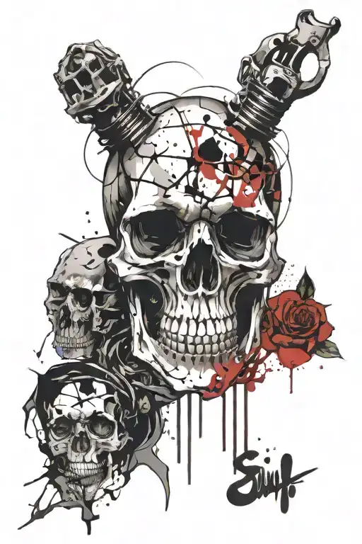 Skull Mysterious and Dark tattoo design idea