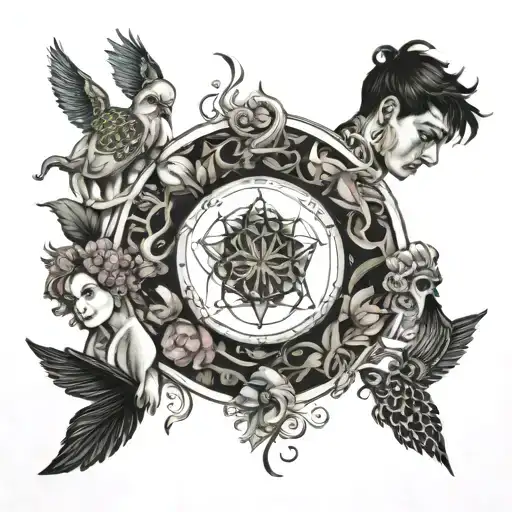 biology student 7 people posing for a picture tattoo design idea