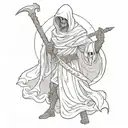 Grim reaper with a medieval sword tattoo design idea