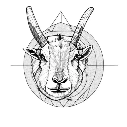 mountain goat tattoo design idea