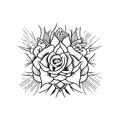 ramo de folhas tattoo design idea