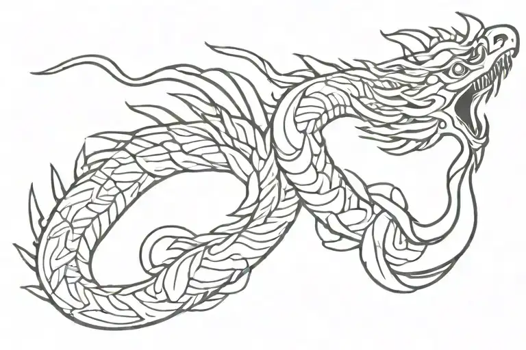 quetzalcoatl wrapped tattoo design idea