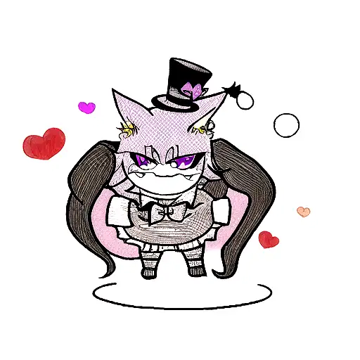 Cheshire cat playing with the Mad Hatter's top hat tattoo design idea