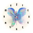 A clock with wings symbolizing 'Time flies' and a vibrant background in new-school style tattoo design idea