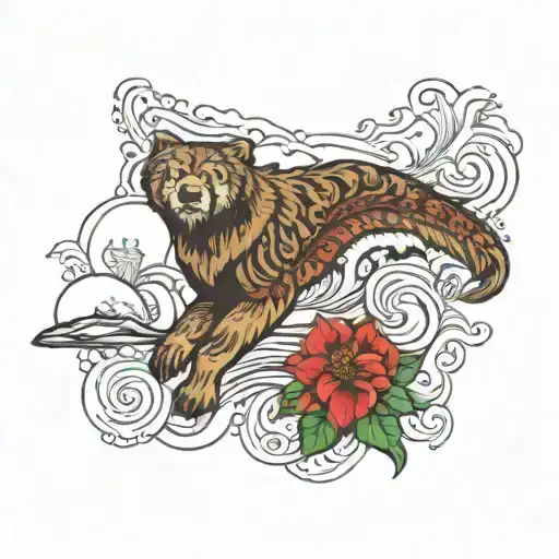 Kodiak Alaska island tattoo design idea