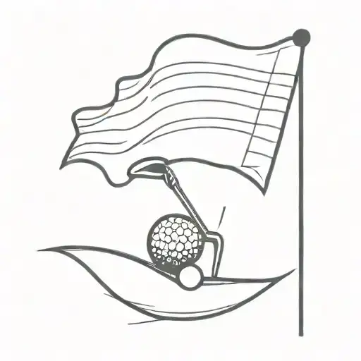 golf flag tattoo design idea