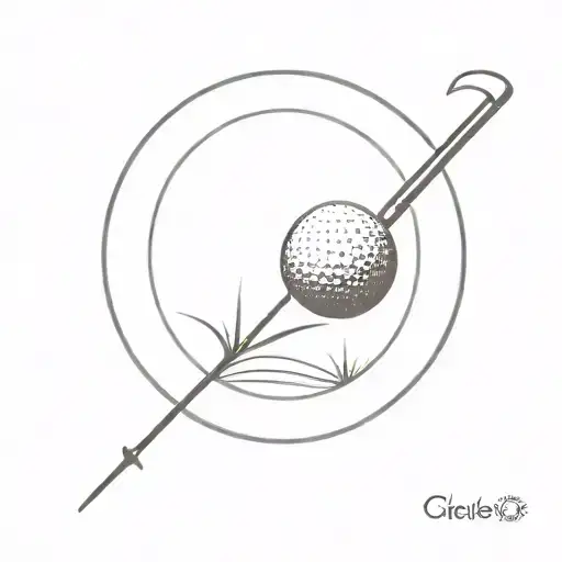 circle with golf flag  tattoo design idea