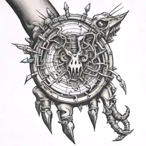 claw marks electric grid   tattoo design idea