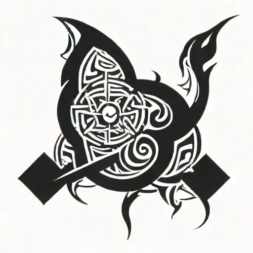 fire and ice  tattoo design idea