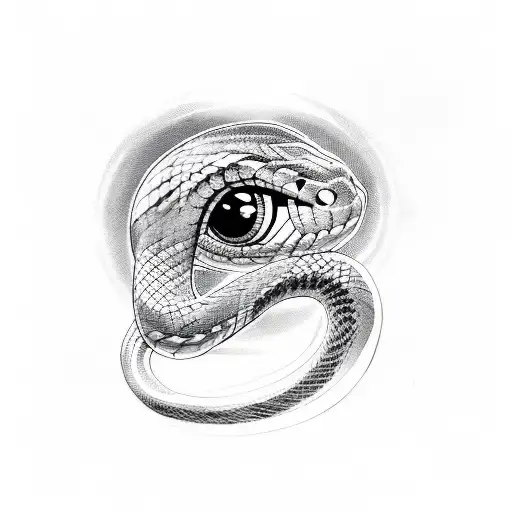 Eyes with snake tattoo design idea