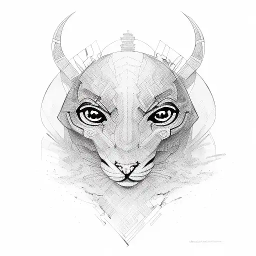 Eyes with horizontal lines tattoo design idea