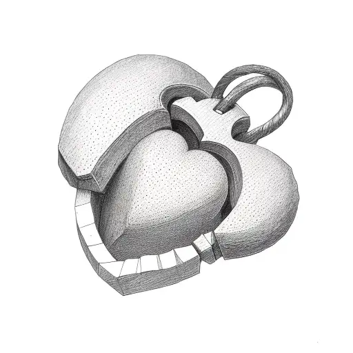 red brick heart tattoo design idea